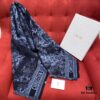 Dior Navy Blue Shawl Reimagines the Iconic Toile de Jouy Pattern with a Faded Effect