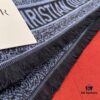 Dior Navy Blue Shawl Reimagines the Iconic Toile de Jouy Pattern with a Faded Effect