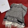 Dior Classic Chic Check Pure Cashmere Hooded Cape – Soft, Cozy and Skin-Friendly, Perfect for Stylish Looks