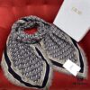 6931a8efccd8ab3d7af9d55c Dior Luxury Shawl with Logo Pattern and Fringe, 42% Wool 42% Silk Blend, 140x140cm