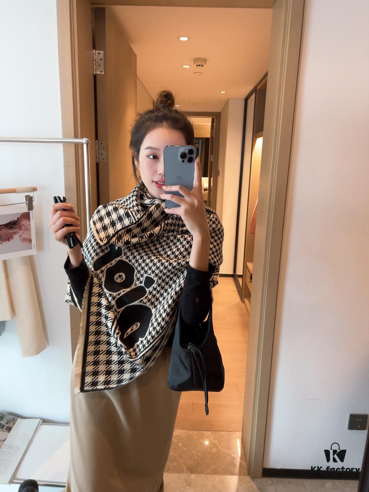 6931a8f0ccd8ab3d7af9d56c Dior Factory Overstock - Fan Bingbing's Same Plaid Shawl, 30% Cashmere 70% Australian Wool Unisex Scarf