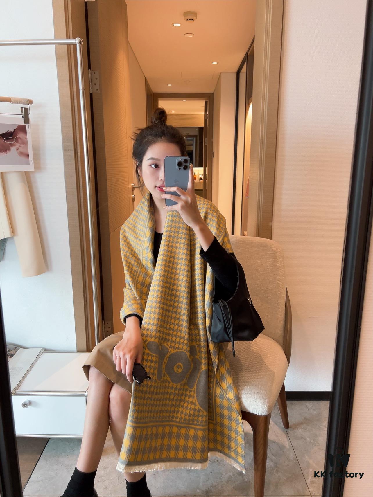 6931a8f1ccd8ab3d7af9d571 Dior Factory Overstock - Fan Bingbing's Same Plaid Shawl, 30% Cashmere 70% Australian Wool Unisex Scarf
