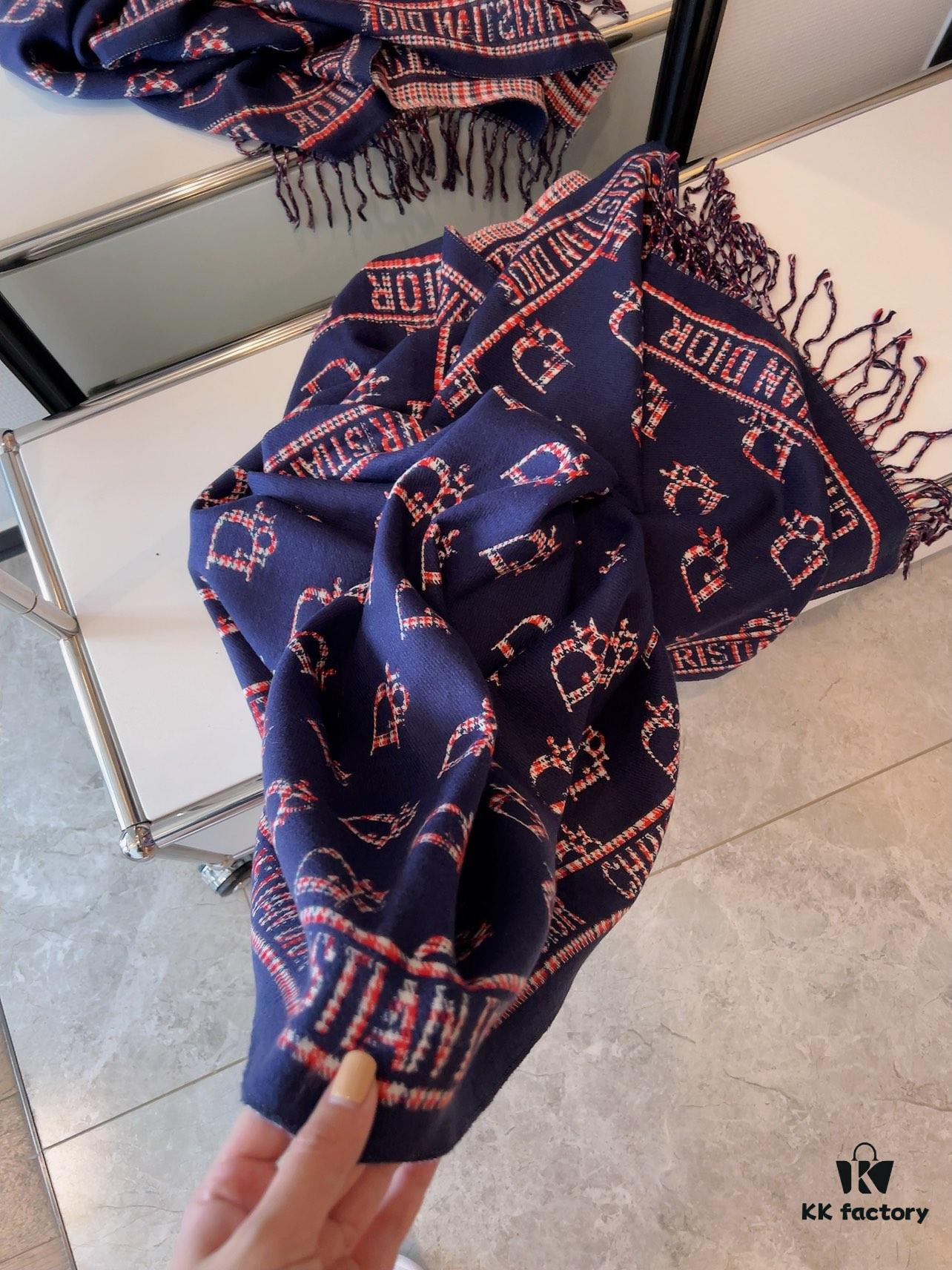 6931a8f1ccd8ab3d7af9d577 Dior Luxurious Gold-Thread Embellished Scarf, Premium Fabric Quality