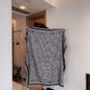 6931a8f4ccd8ab3d7af9d5a7 Dior Oblique Print Cashmere Wool Silk Shawl - Denim Blue & Charcoal Grey