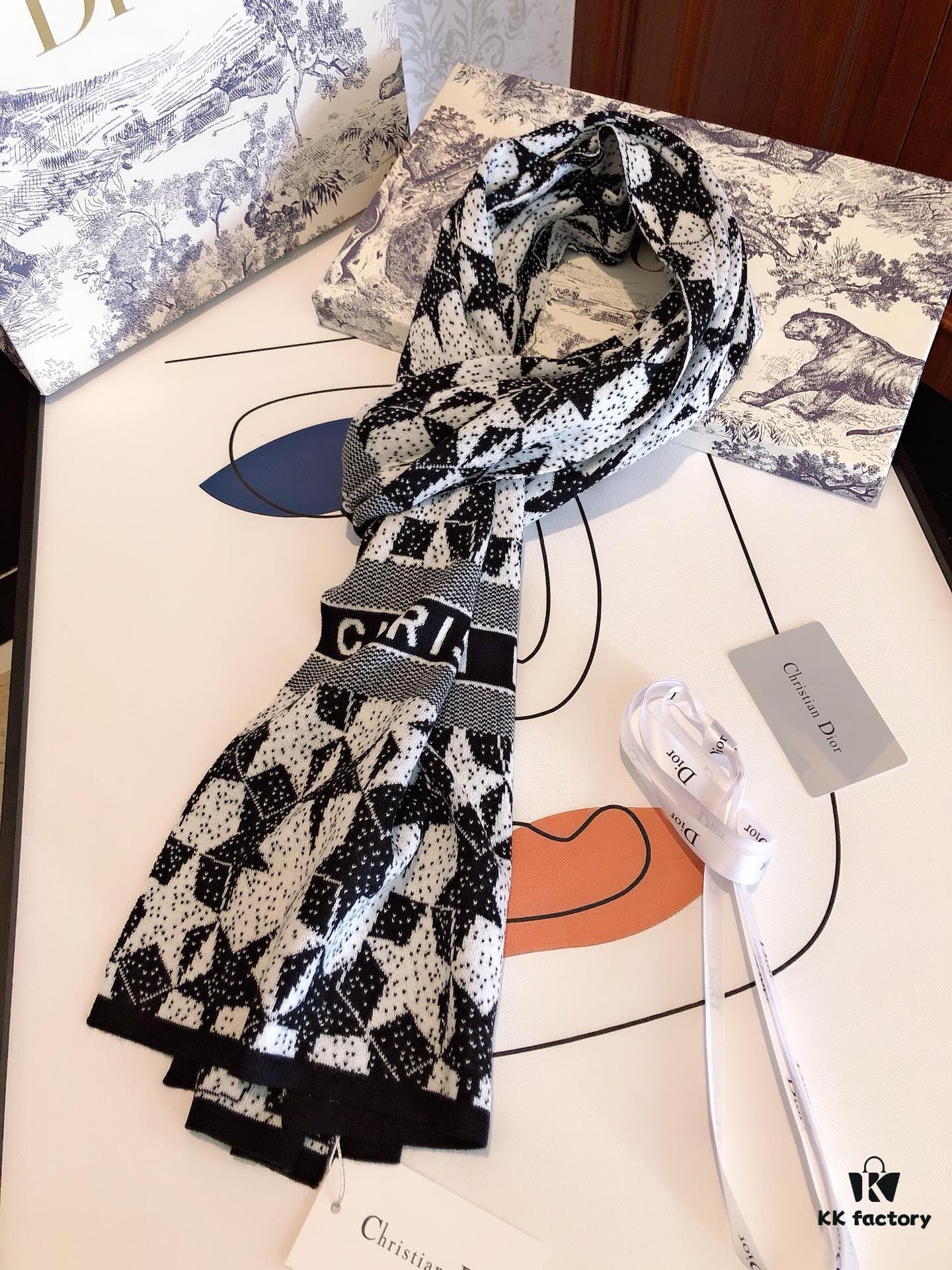 6931a8f6ccd8ab3d7af9d5c0 Dior Men's Cashmere Knit Scarf, High-End Classic Design, Matches Store Version