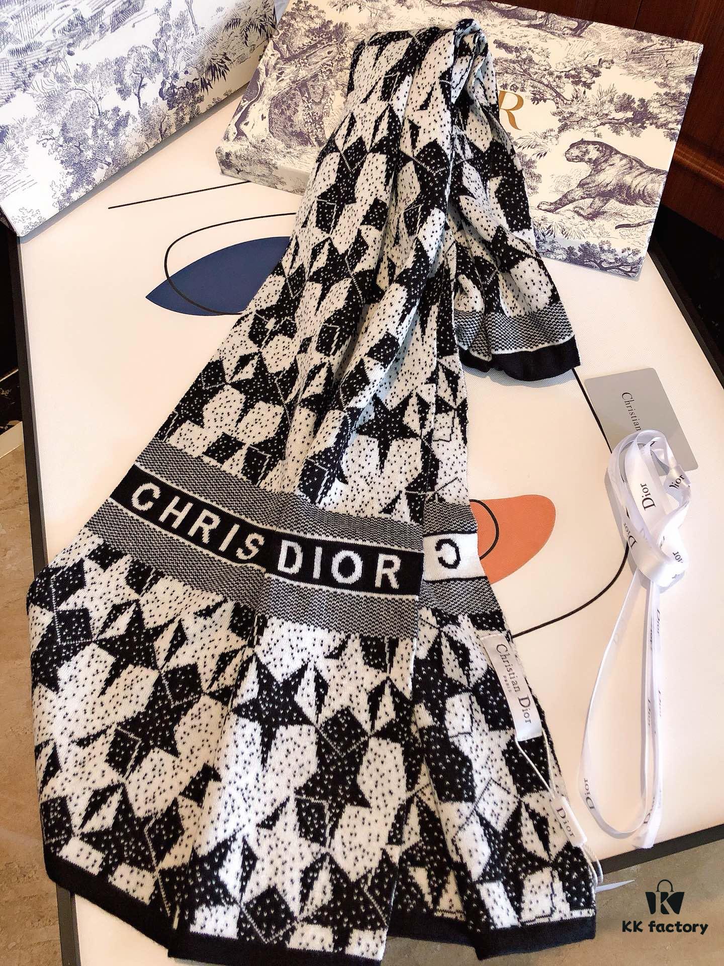 6931a8f6ccd8ab3d7af9d5c2 Dior Men's Cashmere Knit Scarf, High-End Classic Design, Matches Store Version