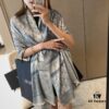 6931a8faccd8ab3d7af9d60d Premium Blue Dior-Style Packaged High-End Tencel Cotton Jacquard Scarf, Includes Greeting Card, Ribbon, Invoice, and UnionPay Set, Exported from Italy Overstock