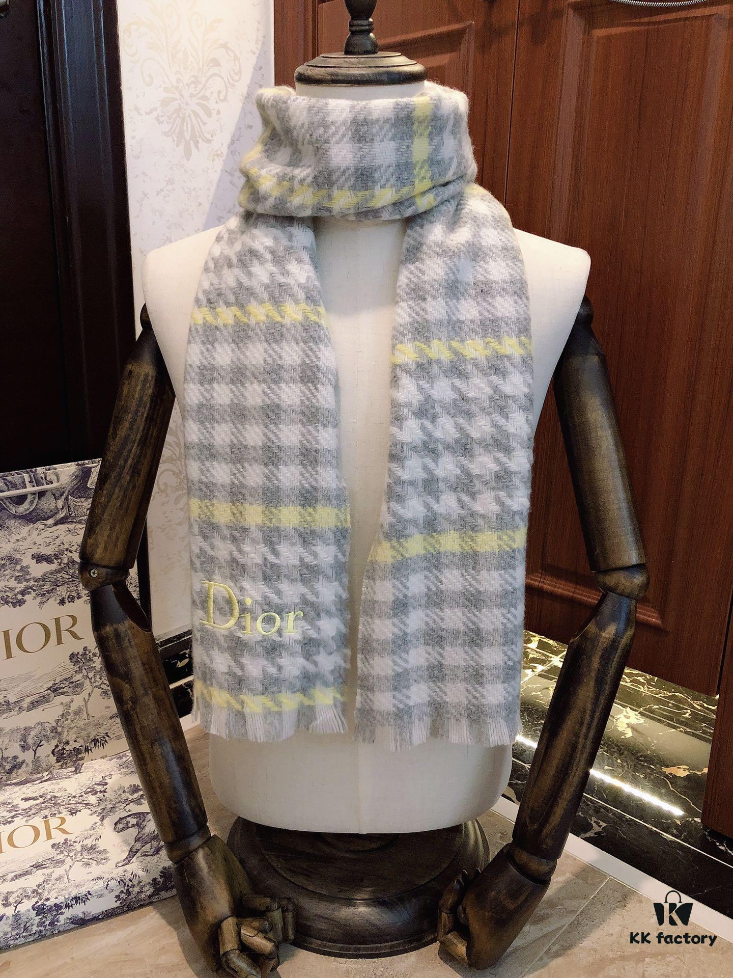 6931a8fbccd8ab3d7af9d616 Dior Bestseller Continues! Celebrity-Favorite New Houndstooth Scarf