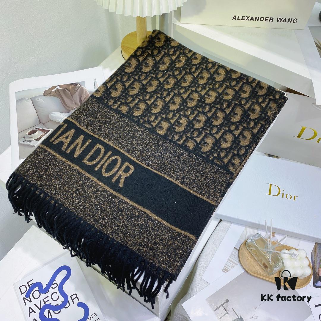 6931a8fbccd8ab3d7af9d61f New Dior-style Silver Thread Core Yarn Scarf, Fashionable Luxury Design, Exquisitely Crafted, Two Colors in Stock