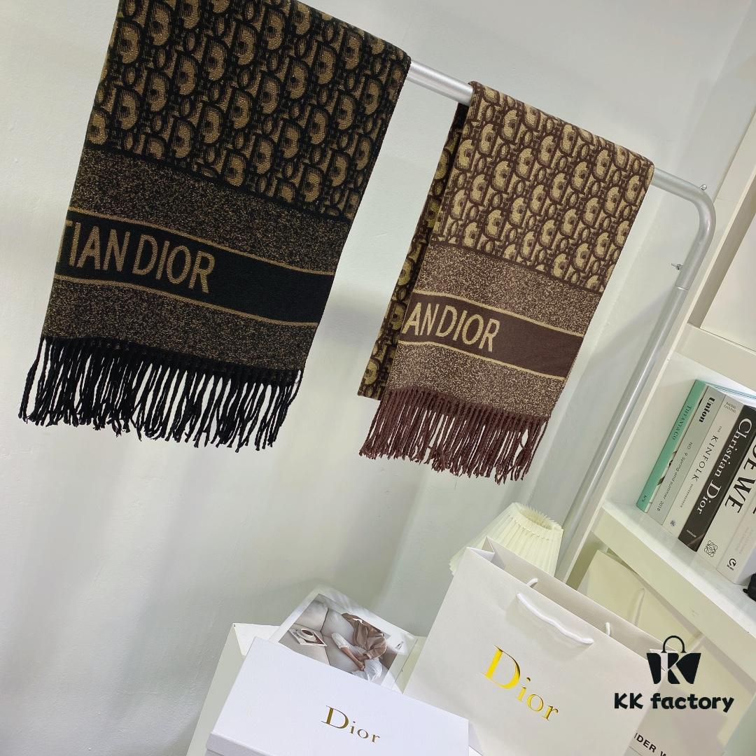 6931a8fcccd8ab3d7af9d624 New Dior-style Silver Thread Core Yarn Scarf, Fashionable Luxury Design, Exquisitely Crafted, Two Colors in Stock
