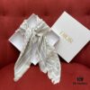 6931a8fcccd8ab3d7af9d629 Gray Dior Classic Monogram Shawl with Small Fringe Detail, Timeless and Versatile Square Scarf, 100% Twill Silk Satin, 90*90cm