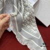 6931a8fcccd8ab3d7af9d62c Gray Dior Classic Monogram Shawl with Small Fringe Detail, Timeless and Versatile Square Scarf, 100% Twill Silk Satin, 90*90cm