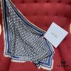6931a8fdccd8ab3d7af9d631 Blue Dior Classic Signature Scarf with Small Fringe Accents, Timeless and Versatile Square Shawl, 100% Twill Silk Satin, 90*90cm