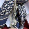 6931a8fdccd8ab3d7af9d635 Blue Dior Classic Signature Scarf with Small Fringe Accents, Timeless and Versatile Square Shawl, 100% Twill Silk Satin, 90*90cm