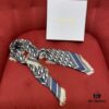 6931a8fdccd8ab3d7af9d637 Blue Dior Classic Signature Scarf with Small Fringe Accents, Timeless and Versatile Square Shawl, 100% Twill Silk Satin, 90*90cm