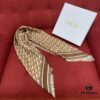 6931a8fdccd8ab3d7af9d63f Brown Dior Classic Signature Monogram Shawl with Small Tassels, Timeless and Versatile Square Scarf, 100% Twill Silk Satin, 90*90 cm