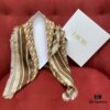 6931a8fdccd8ab3d7af9d640 Brown Dior Classic Signature Monogram Shawl with Small Tassels, Timeless and Versatile Square Scarf, 100% Twill Silk Satin, 90*90 cm
