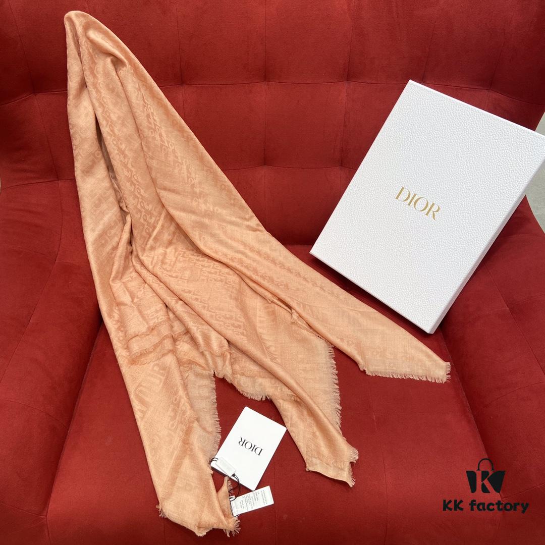 6931a8feccd8ab3d7af9d64b Dior Vintage Flower - Blush Pink, 50% Mulberry Silk, 28% Wool, 22% Cashmere, 140cm*140cm Soft and Skin-Friendly Shawl or Neck Wrap