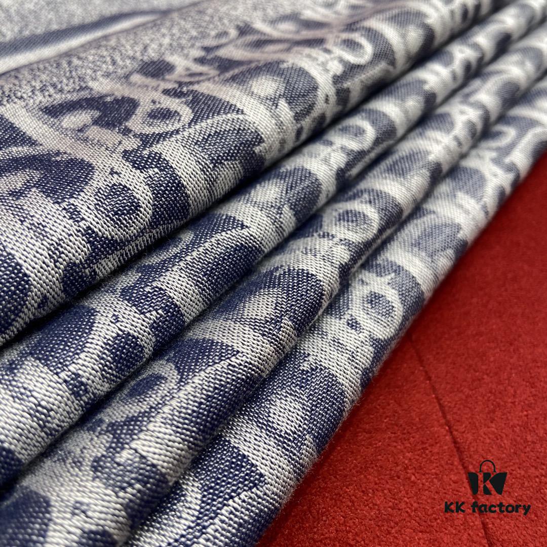 6931a8ffccd8ab3d7af9d659 Vintage Floral Dior Denim Blue Scarf – Trendy Large 140x140cm Shawl for All Seasons, Doubles as Neck Wrap