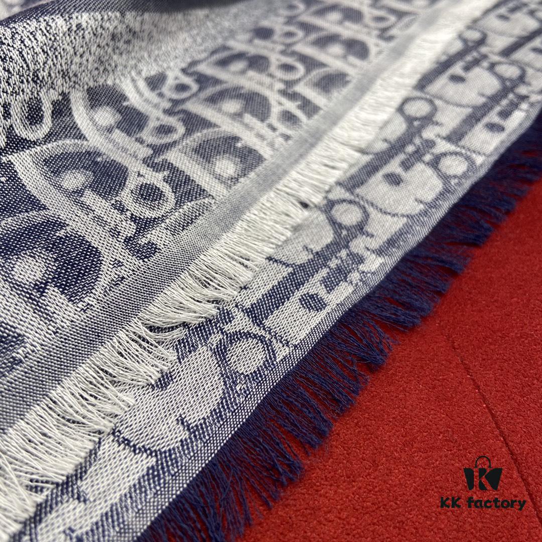 6931a8ffccd8ab3d7af9d65b Vintage Floral Dior Denim Blue Scarf – Trendy Large 140x140cm Shawl for All Seasons, Doubles as Neck Wrap