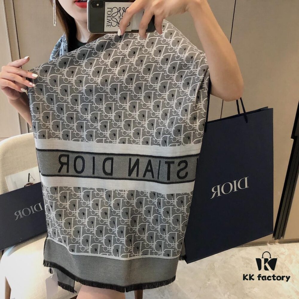 6931a900ccd8ab3d7af9d66f Premium Blue Dior-Style Packaged Silk-Like Cotton Jacquard Scarf, 4 Designs × 8 Colors, Limited Stock Under 50,000 Pieces