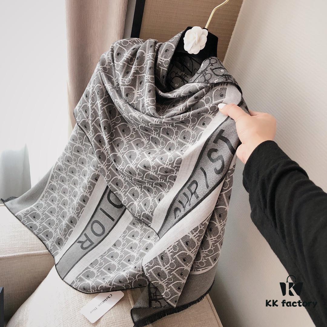 6931a901ccd8ab3d7af9d673 Premium Blue Dior-Style Packaged Silk-Like Cotton Jacquard Scarf, 4 Designs × 8 Colors, Limited Stock Under 50,000 Pieces