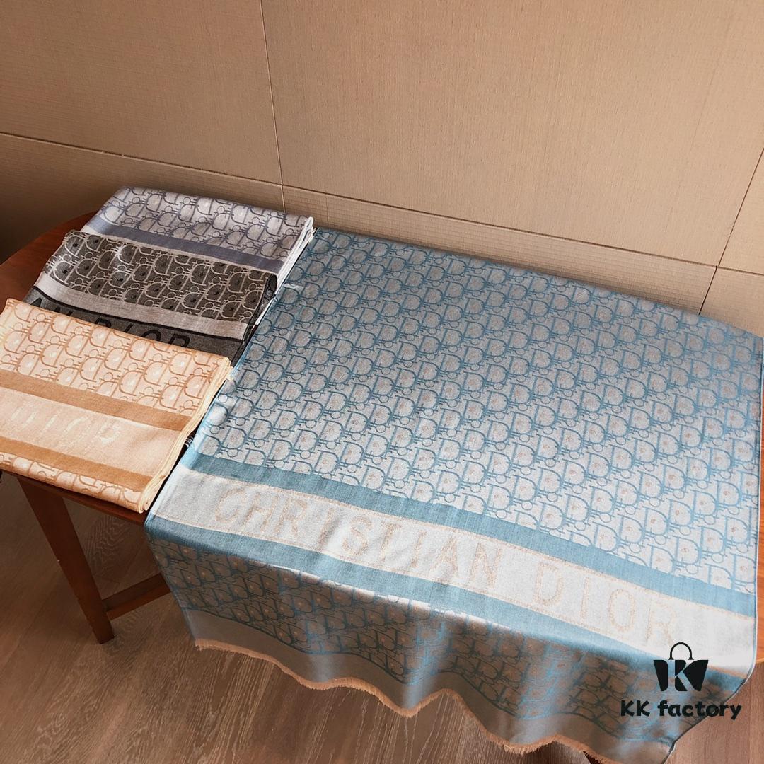 6931a901ccd8ab3d7af9d677 Premium Blue Dior-Style Packaged Silk-Like Cotton Jacquard Scarf, 4 Designs × 8 Colors, Limited Stock Under 50,000 Pieces