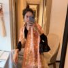6931a905ccd8ab3d7af9d6bf Luxury Premium Cashmere Scarf - Chanel Style Tiny Floral Print, 100% Pure Cashmere, Albas Pure Goat Wool, 32S Yarn, Ultra Soft & Lightweight, High-End Ring Velvet Texture
