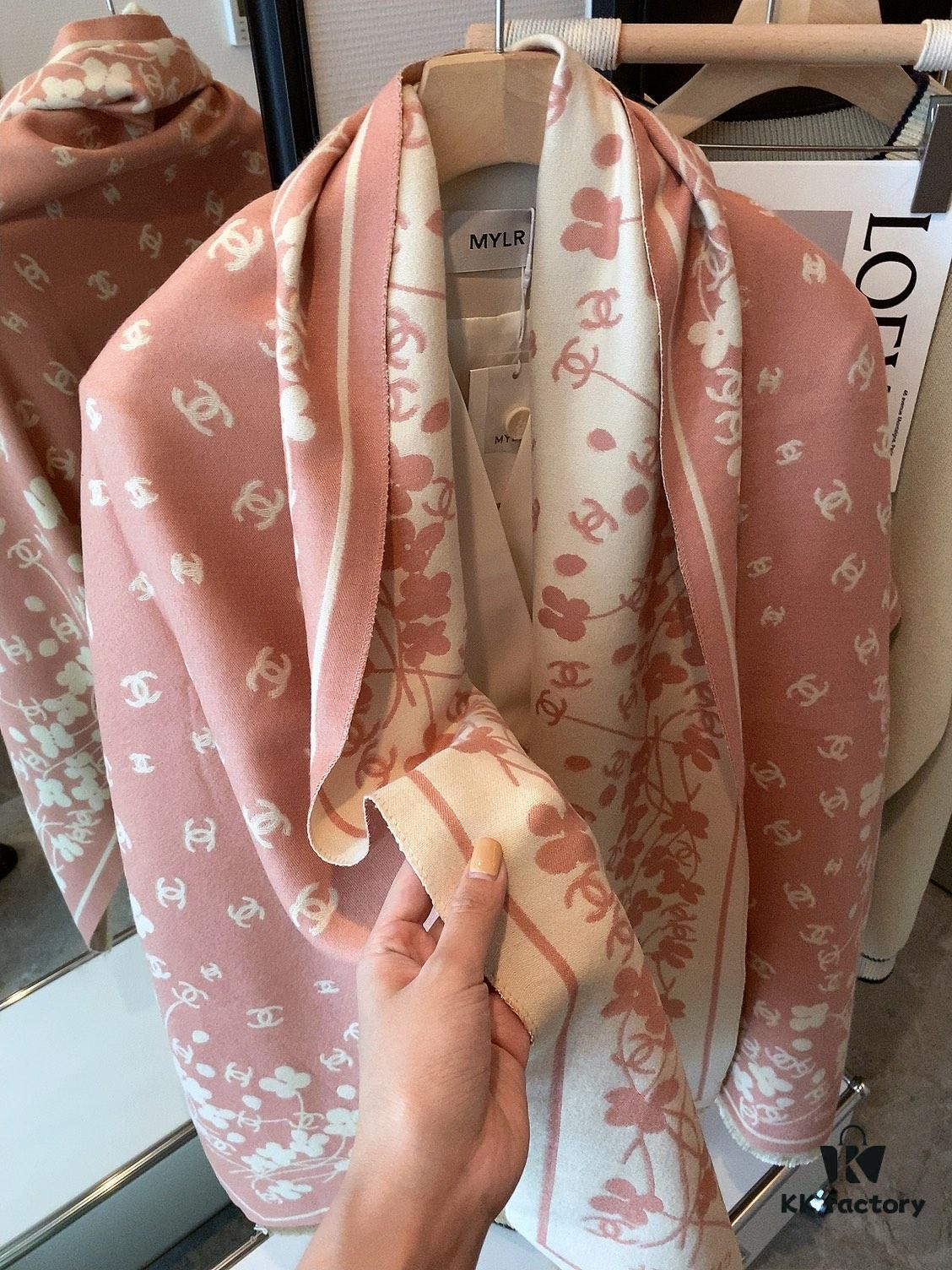 6931a905ccd8ab3d7af9d6c0 Luxury Premium Cashmere Scarf - Chanel Style Tiny Floral Print, 100% Pure Cashmere, Albas Pure Goat Wool, 32S Yarn, Ultra Soft & Lightweight, High-End Ring Velvet Texture