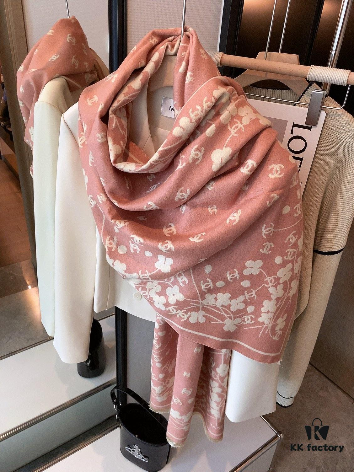 6931a905ccd8ab3d7af9d6c1 Luxury Premium Cashmere Scarf - Chanel Style Tiny Floral Print, 100% Pure Cashmere, Albas Pure Goat Wool, 32S Yarn, Ultra Soft & Lightweight, High-End Ring Velvet Texture