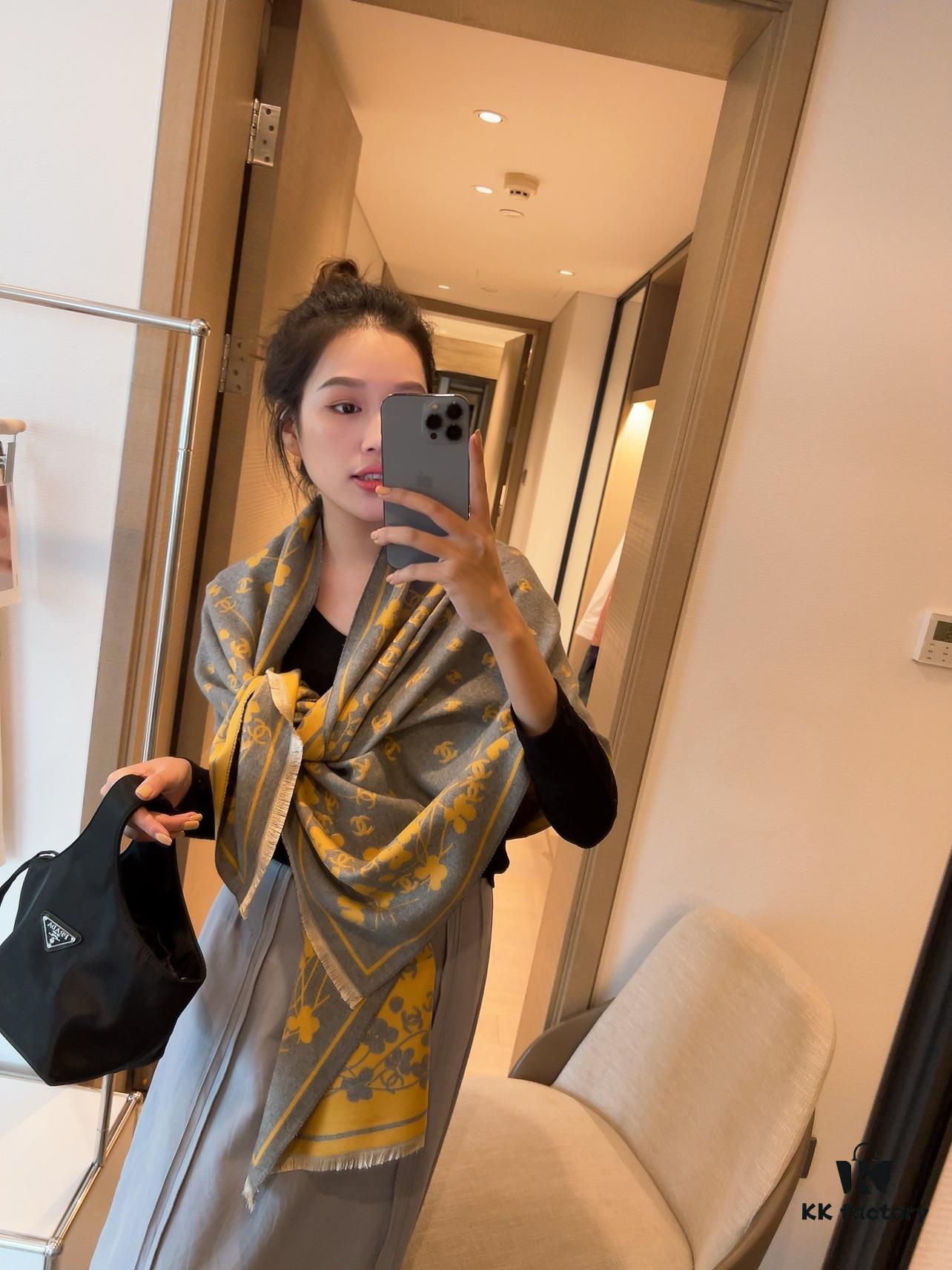 6931a905ccd8ab3d7af9d6c2 Luxury Premium Cashmere Scarf - Chanel Style Tiny Floral Print, 100% Pure Cashmere, Albas Pure Goat Wool, 32S Yarn, Ultra Soft & Lightweight, High-End Ring Velvet Texture