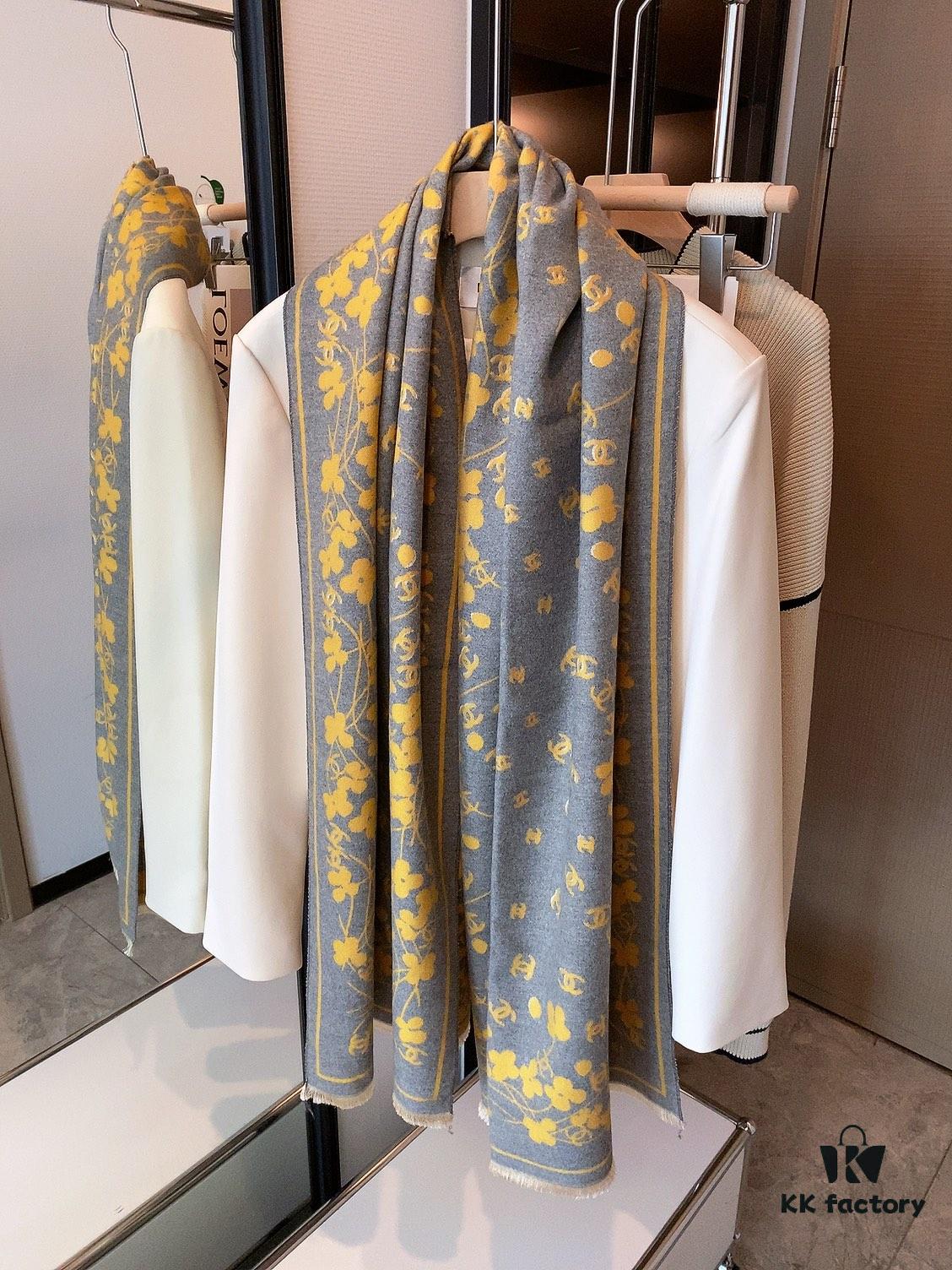 6931a906ccd8ab3d7af9d6c3 Luxury Premium Cashmere Scarf - Chanel Style Tiny Floral Print, 100% Pure Cashmere, Albas Pure Goat Wool, 32S Yarn, Ultra Soft & Lightweight, High-End Ring Velvet Texture