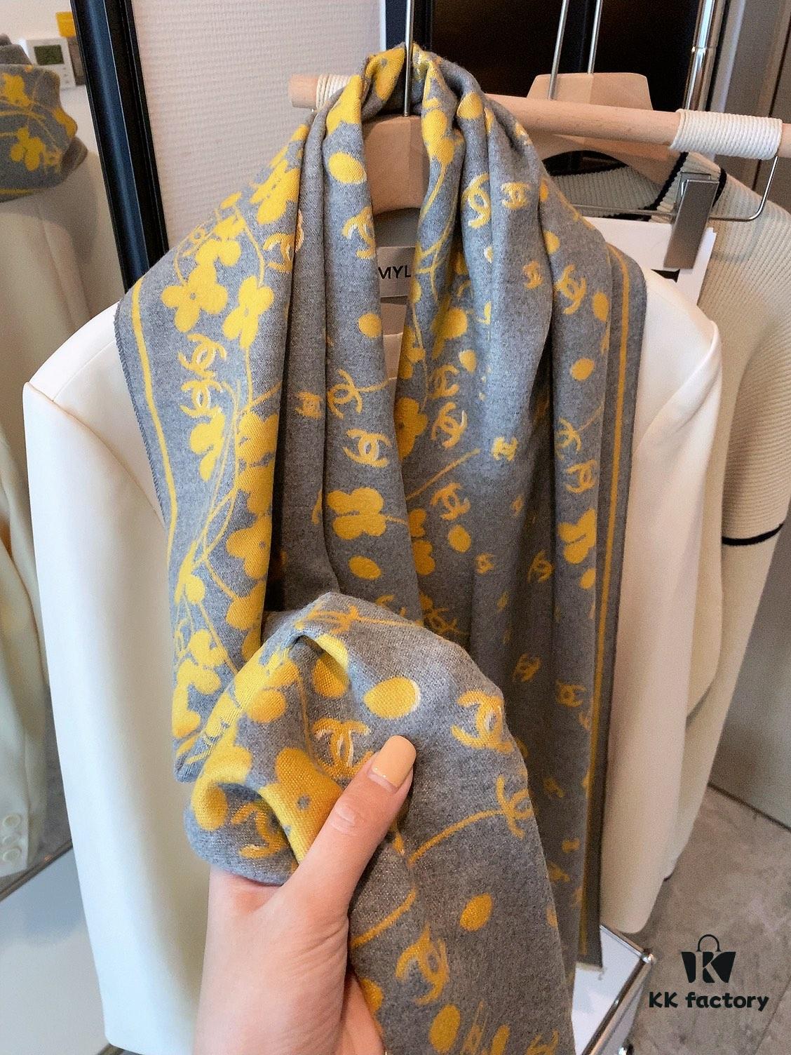 6931a906ccd8ab3d7af9d6c4 Luxury Premium Cashmere Scarf - Chanel Style Tiny Floral Print, 100% Pure Cashmere, Albas Pure Goat Wool, 32S Yarn, Ultra Soft & Lightweight, High-End Ring Velvet Texture