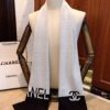 6931a909ccd8ab3d7af9d6fe CHANEL (Chanel) Synchronized with Boutique, High-End Cashmere Knit Scarf! Classic Men's Design, Elegant and Versatile