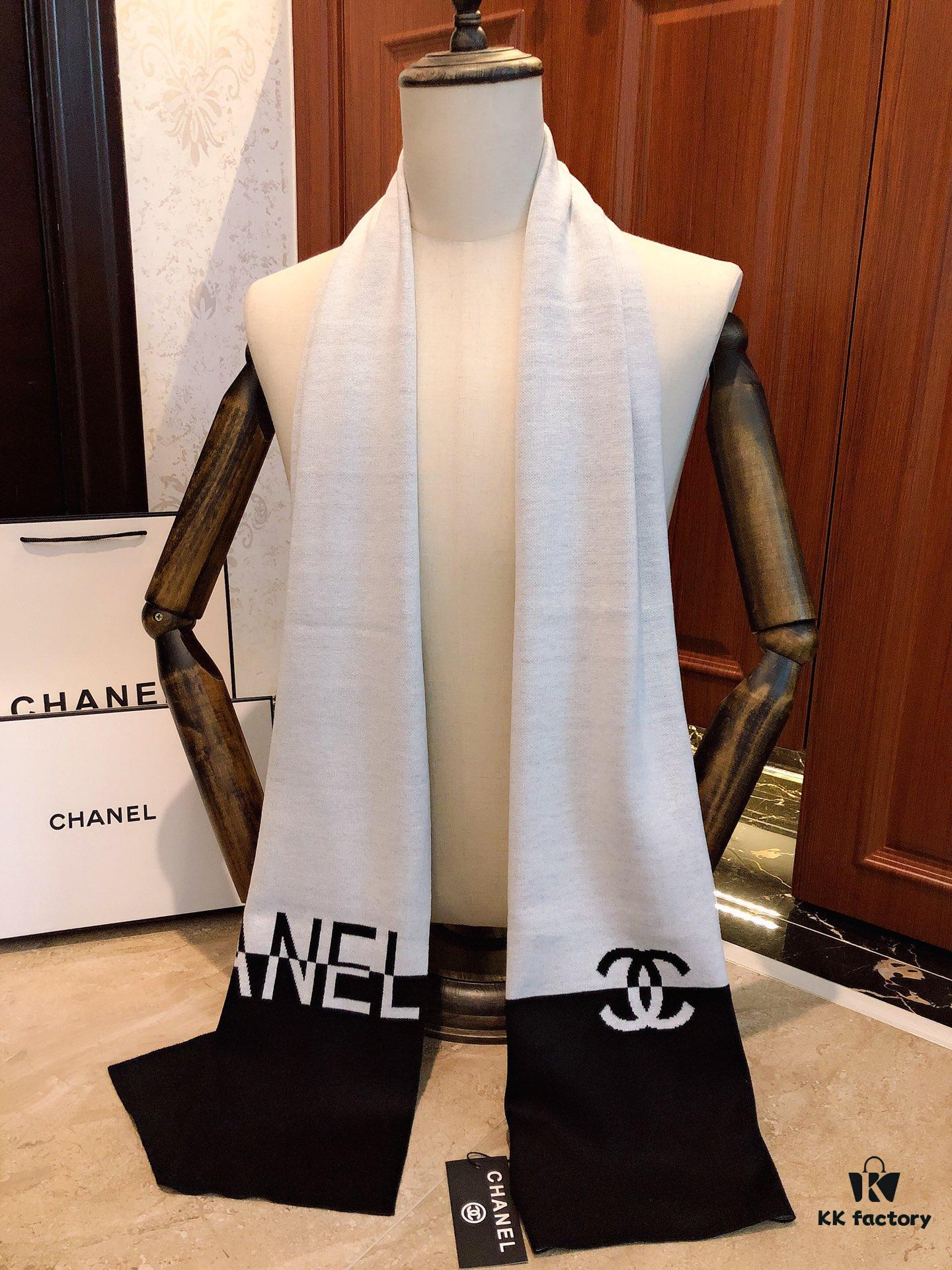 6931a909ccd8ab3d7af9d6fe CHANEL (Chanel) Synchronized with Boutique, High-End Cashmere Knit Scarf! Classic Men's Design, Elegant and Versatile