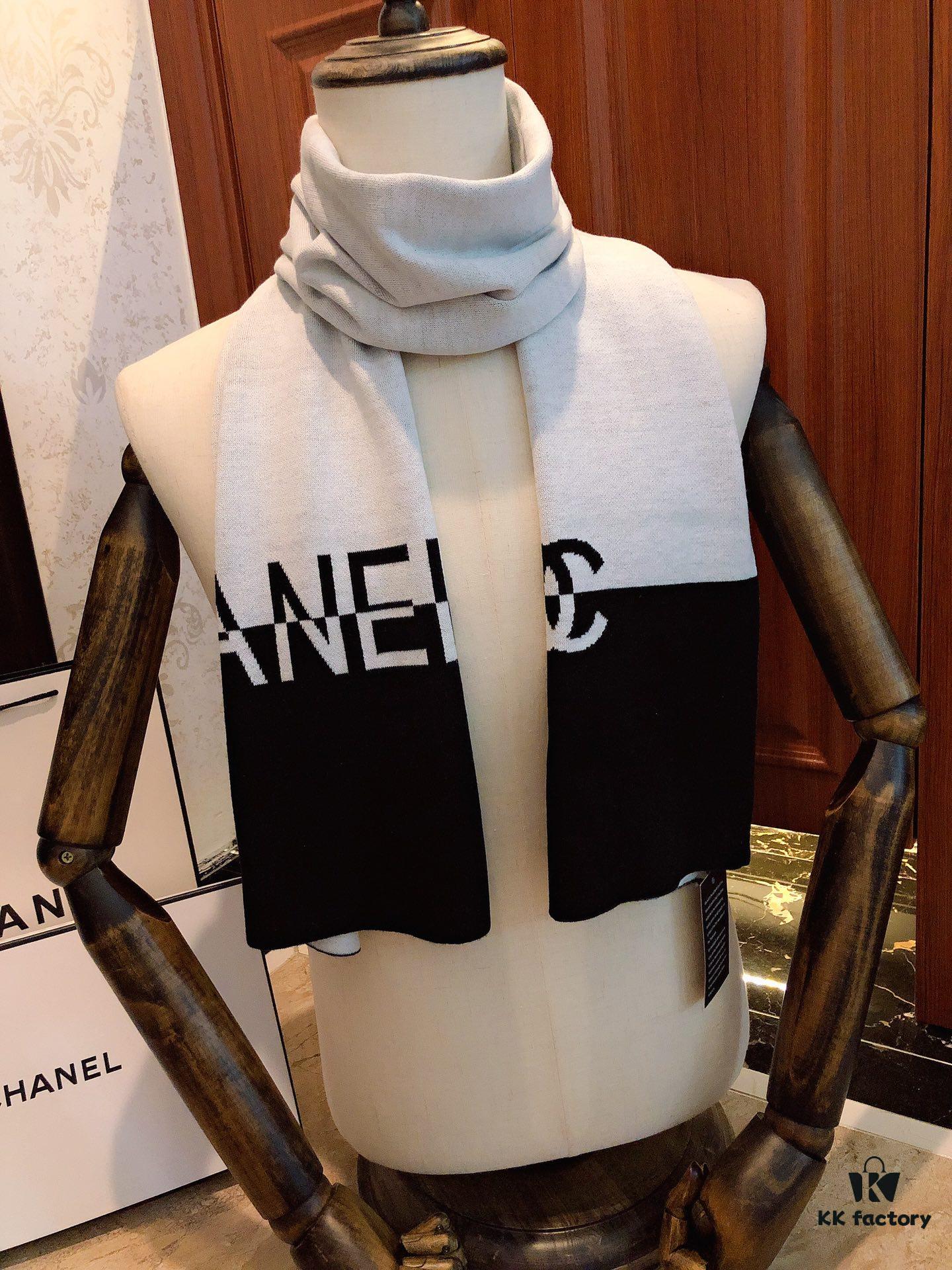 6931a909ccd8ab3d7af9d6ff CHANEL (Chanel) Synchronized with Boutique, High-End Cashmere Knit Scarf! Classic Men's Design, Elegant and Versatile