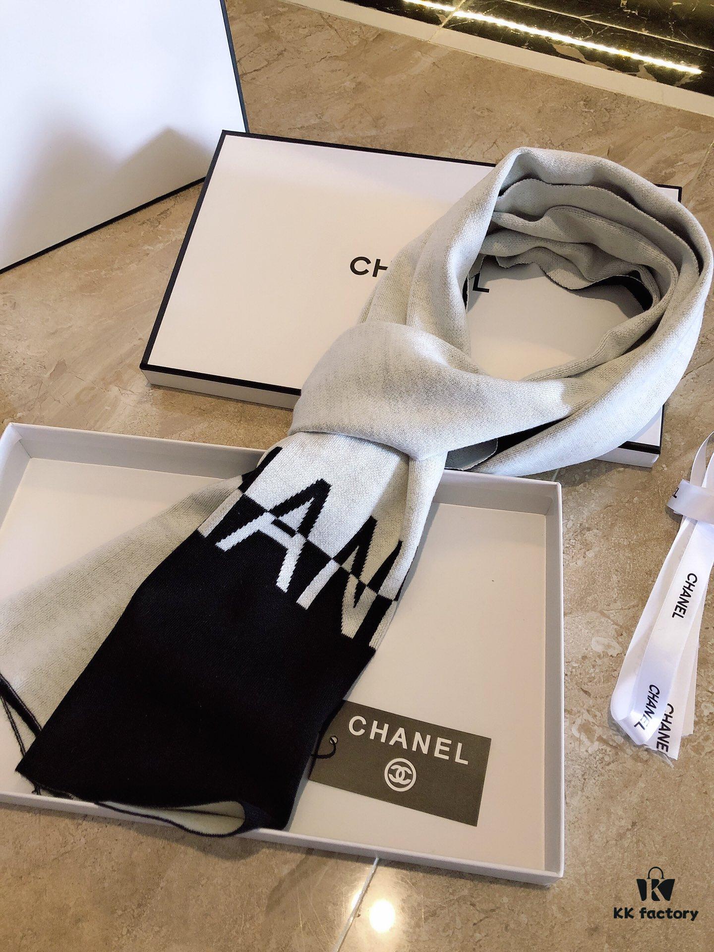 6931a90accd8ab3d7af9d703 CHANEL (Chanel) Synchronized with Boutique, High-End Cashmere Knit Scarf! Classic Men's Design, Elegant and Versatile