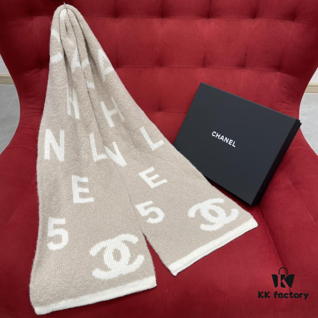 6931a90bccd8ab3d7af9d722 CHANEL Monogram No.5 Scarf, Double-Sided Two-Tone Jacquard Scarf, 49% Cashmere, 40% Wool, 11% Silk Fabric, Soft and Cozy, 30*180CM