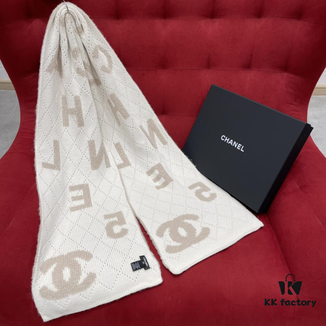 6931a90bccd8ab3d7af9d723 CHANEL Monogram No.5 Scarf, Double-Sided Two-Tone Jacquard Scarf, 49% Cashmere, 40% Wool, 11% Silk Fabric, Soft and Cozy, 30*180CM