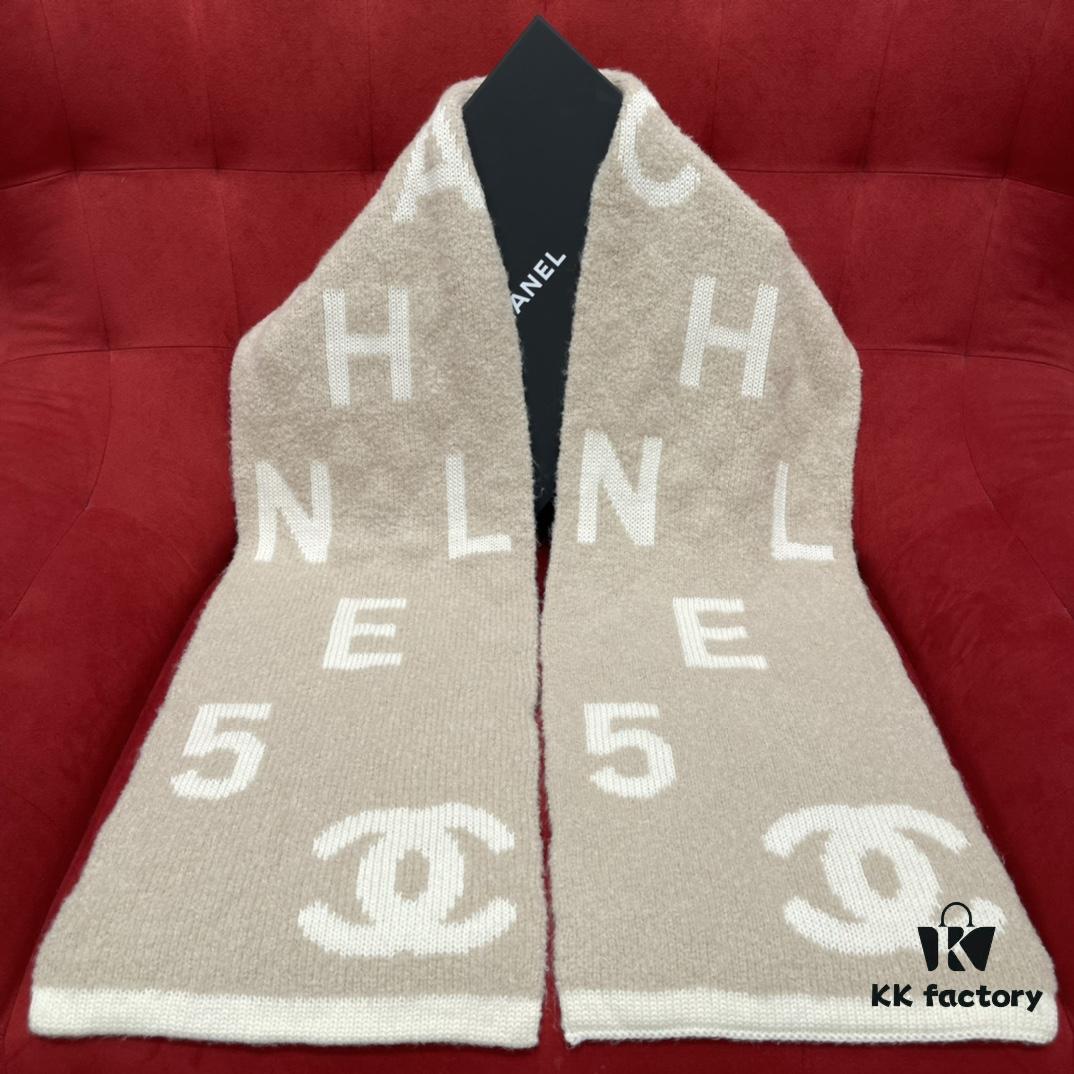 6931a90cccd8ab3d7af9d725 CHANEL Monogram No.5 Scarf, Double-Sided Two-Tone Jacquard Scarf, 49% Cashmere, 40% Wool, 11% Silk Fabric, Soft and Cozy, 30*180CM