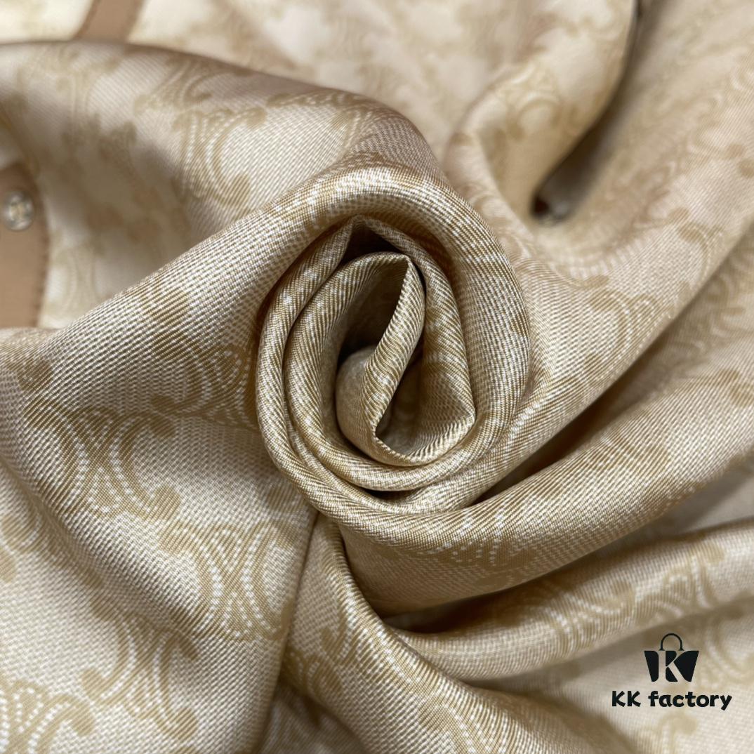 6931a90eccd8ab3d7af9d74d CELINE Vintage-inspired Triumphal Arch Pattern Square Scarf with Belt Buckle Detail, Classic and Elegant, 100% Mulberry Silk, 90*90CM