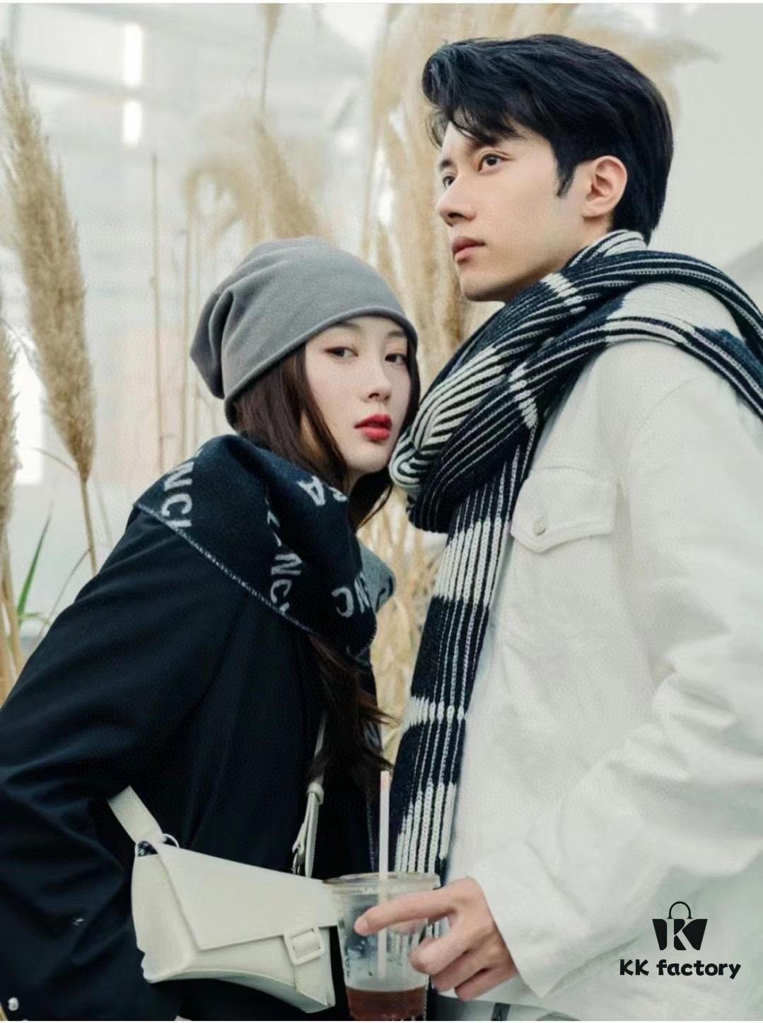 6931a911ccd8ab3d7af9d77e Wool Fabric: 30*205, Balenciaga Classic Letter Series Inspired Minimalist Logo Scarf