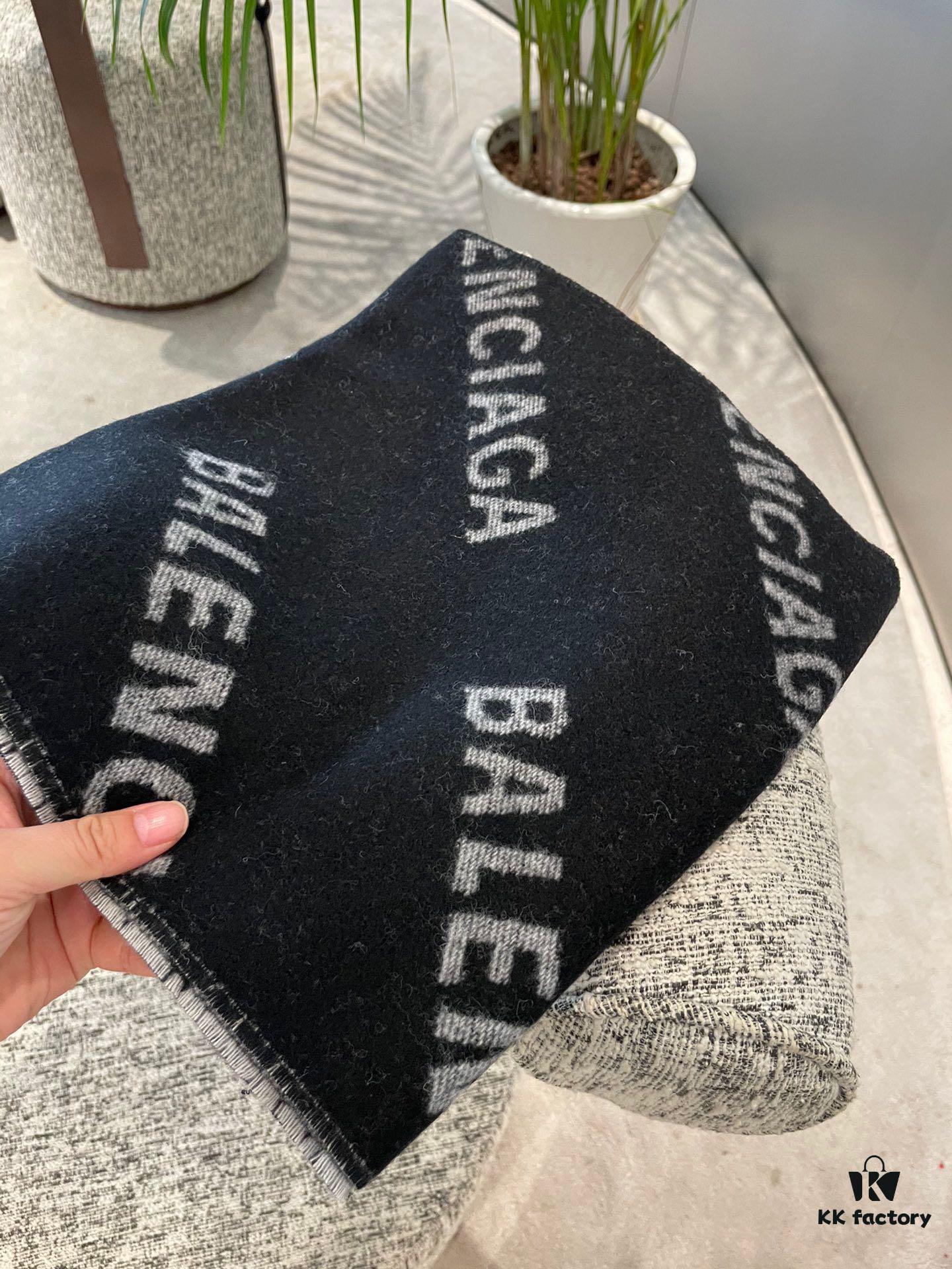 6931a911ccd8ab3d7af9d77f Wool Fabric: 30*205, Balenciaga Classic Letter Series Inspired Minimalist Logo Scarf