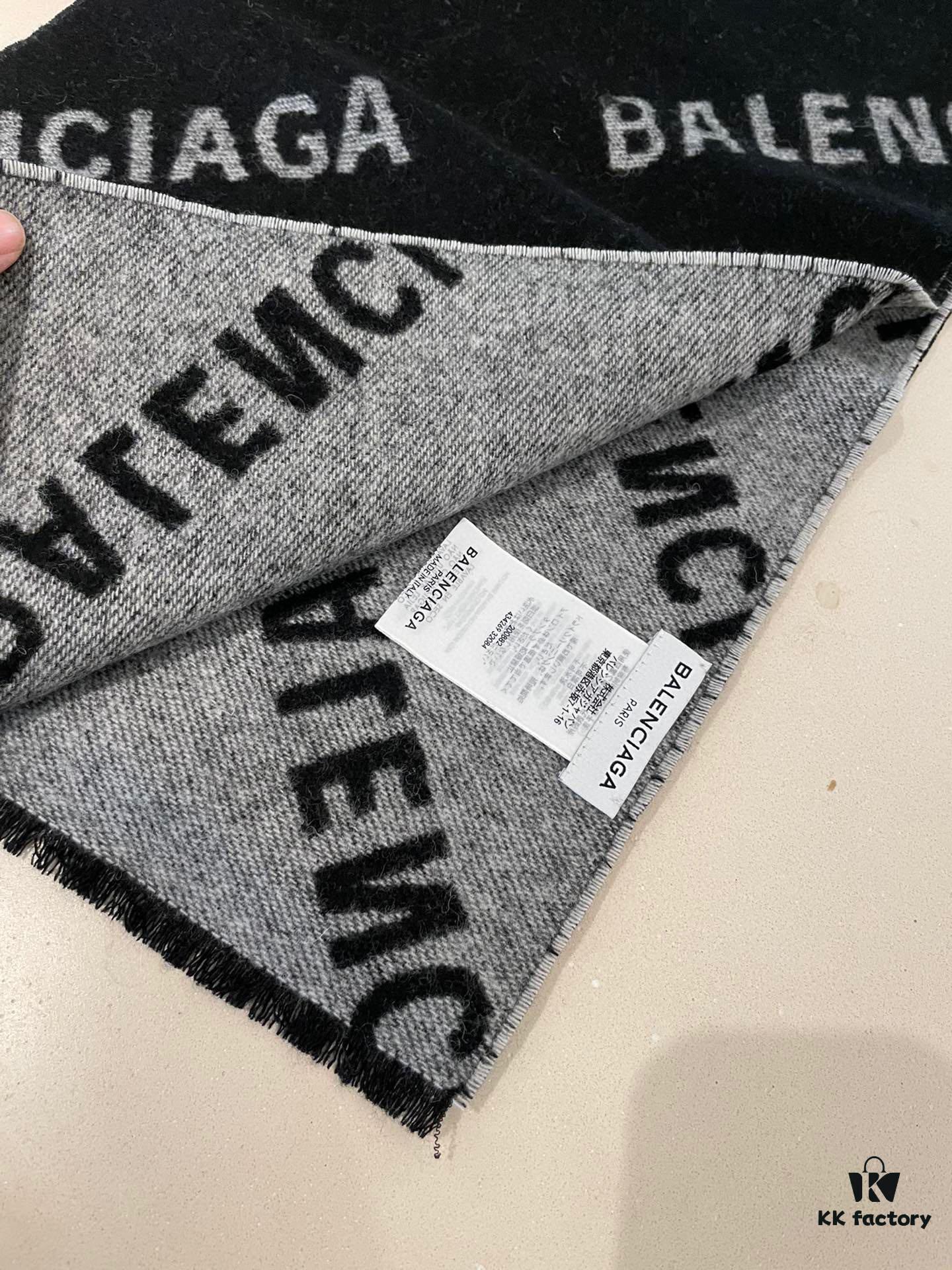 6931a911ccd8ab3d7af9d781 Wool Fabric: 30*205, Balenciaga Classic Letter Series Inspired Minimalist Logo Scarf