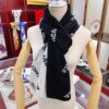 6931a914ccd8ab3d7af9d7a7 Authentic Balenciaga OEM Cashmere Knit Scarf, Black and White Reversible Double-Sided Jacquard Design, 185*38 cm