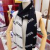 6931a914ccd8ab3d7af9d7a8 Authentic Balenciaga OEM Cashmere Knit Scarf, Black and White Reversible Double-Sided Jacquard Design, 185*38 cm
