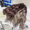 6931a916ccd8ab3d7af9d7c8 New Arrival 👏 Balenciaga Boutique New Double-Sided Cashmere Long Scarf, Stunning 💖 Premium Rabbit Fur Classic Logo Symmetrical Design, Unique Print Elements, Exquisitely Beautiful, Flattering Skin Tone, Versatile Style