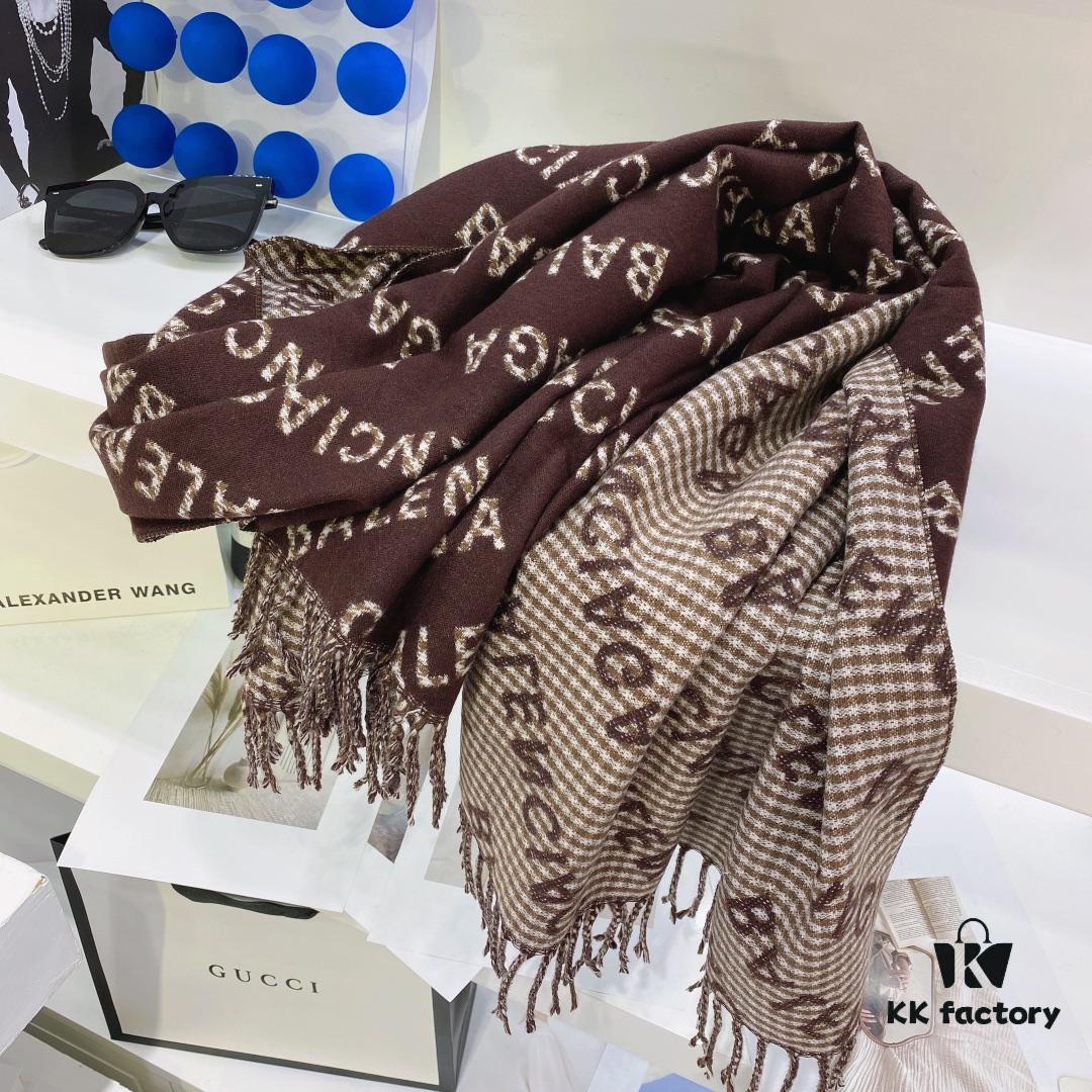 6931a916ccd8ab3d7af9d7c8 New Arrival 👏 Balenciaga Boutique New Double-Sided Cashmere Long Scarf, Stunning 💖 Premium Rabbit Fur Classic Logo Symmetrical Design, Unique Print Elements, Exquisitely Beautiful, Flattering Skin Tone, Versatile Style