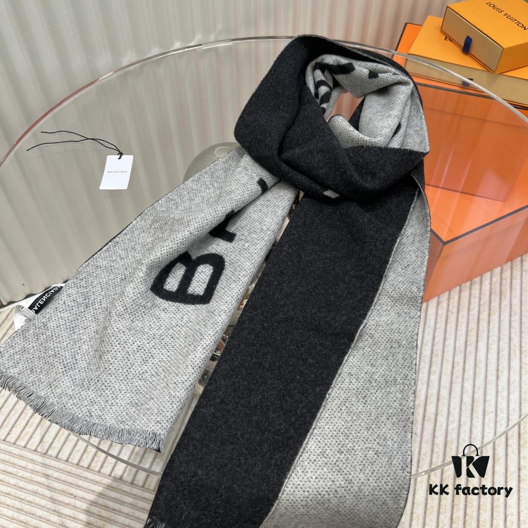 6931a917ccd8ab3d7af9d7d5 Balenciaga Classic Letter Double-Sided Cashmere Scarf