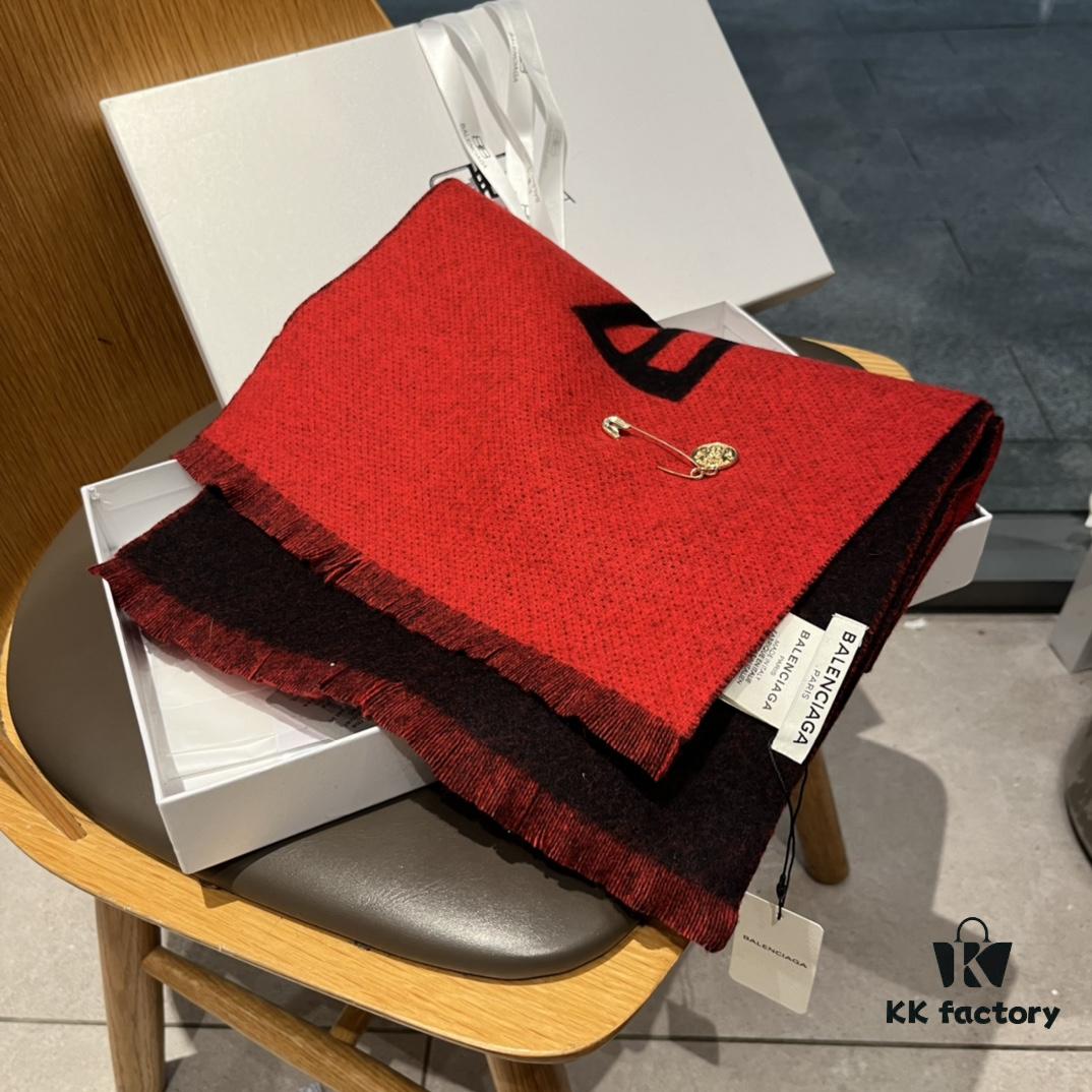 6931a917ccd8ab3d7af9d7d8 Balenciaga Classic Letter Double-Sided Cashmere Scarf